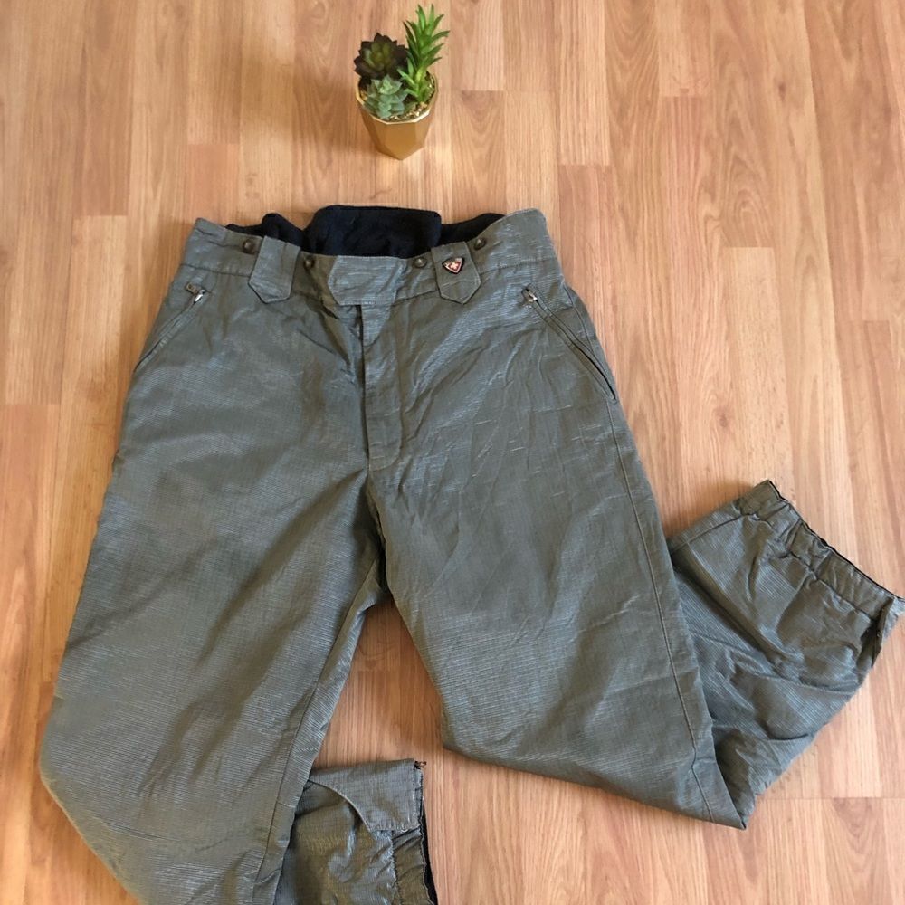 Post Card Made In Italy Ski Snowboard Pants Lined Metallic Striped